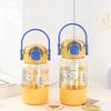 Water bottle Children's straw water cup Large capacity summer drop-proof plastic Portable high temperature resistant student kettle Cute double drink