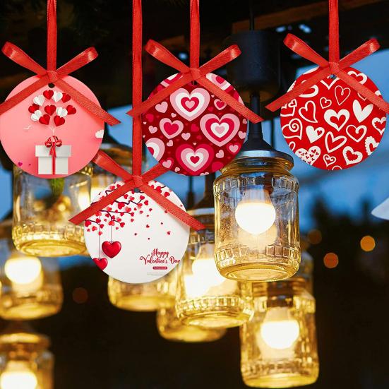 6/12Pcs Christmas Sublimation-Blank Ceramic Pendant White Round Ceramic Hanging Ornament with Golden String for Crafting Christmas Tree Personalized
