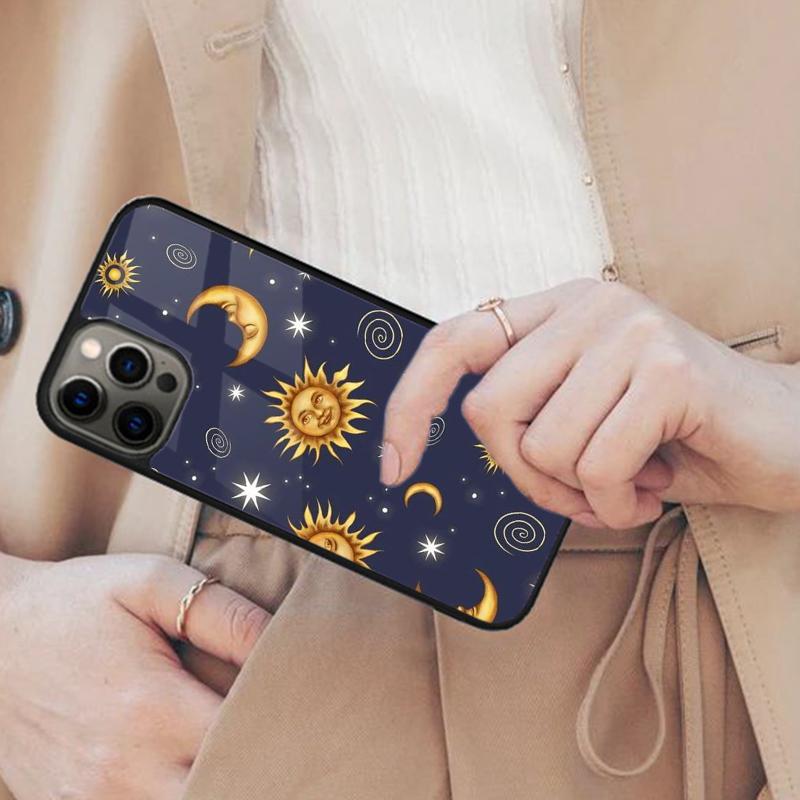 Sun Moon Face Magnetic Phone Case For APPLE iPhone 17 Air 16 14 13 12 Pro Max 15 Plus Wireless Charge With MagSafe Cover