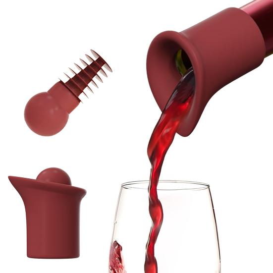 Silikon Vinstoppar Champagneflaskproppar BPA-fria Återanvändbara Vinkorkar Läckagesäkra Vintillbehör