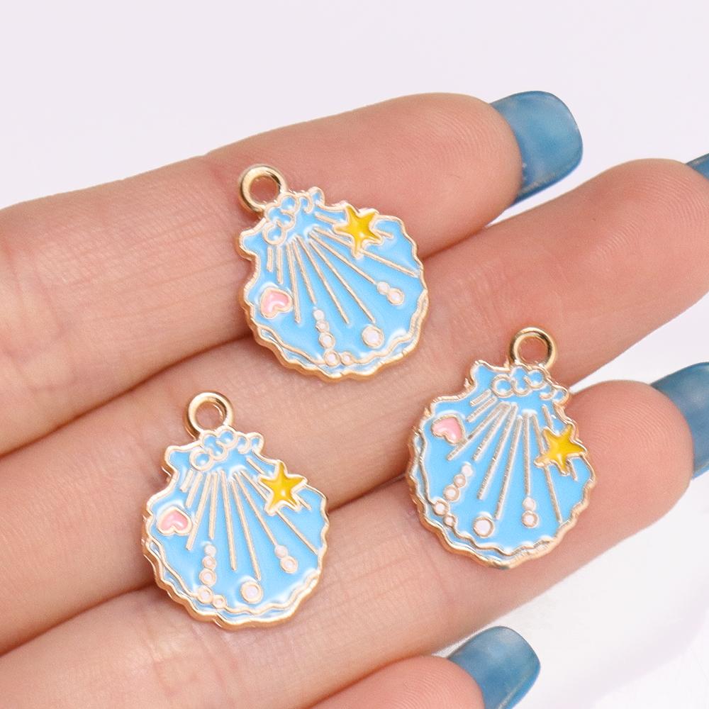 10Pcs Fashion Tortoise Shape Pendant Gold Colour Alloy Charm Jewelry Making Cartoon Sea Turtle Necklace Keychain DIY Accessories