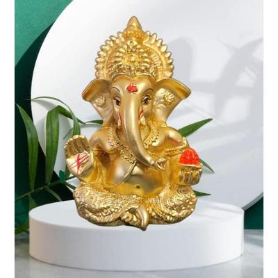 Vergoldete Satin-Ganesha/Vinayaka/Vinayagar/Pillayar-Idol - Vielseitige Dekoration für Armaturenbrett und Zuhause/Büro