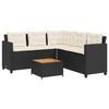 VidaXL Garden Sofa with Table and L-shaped Cushions Black, Outdoor Sofa, Outdoor L-shaped Sofa, 369048