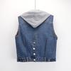 Spring and Autumn Slim Fit All-match Pocket Casual Denim Vest Women Short Vest Plus Size Jacket