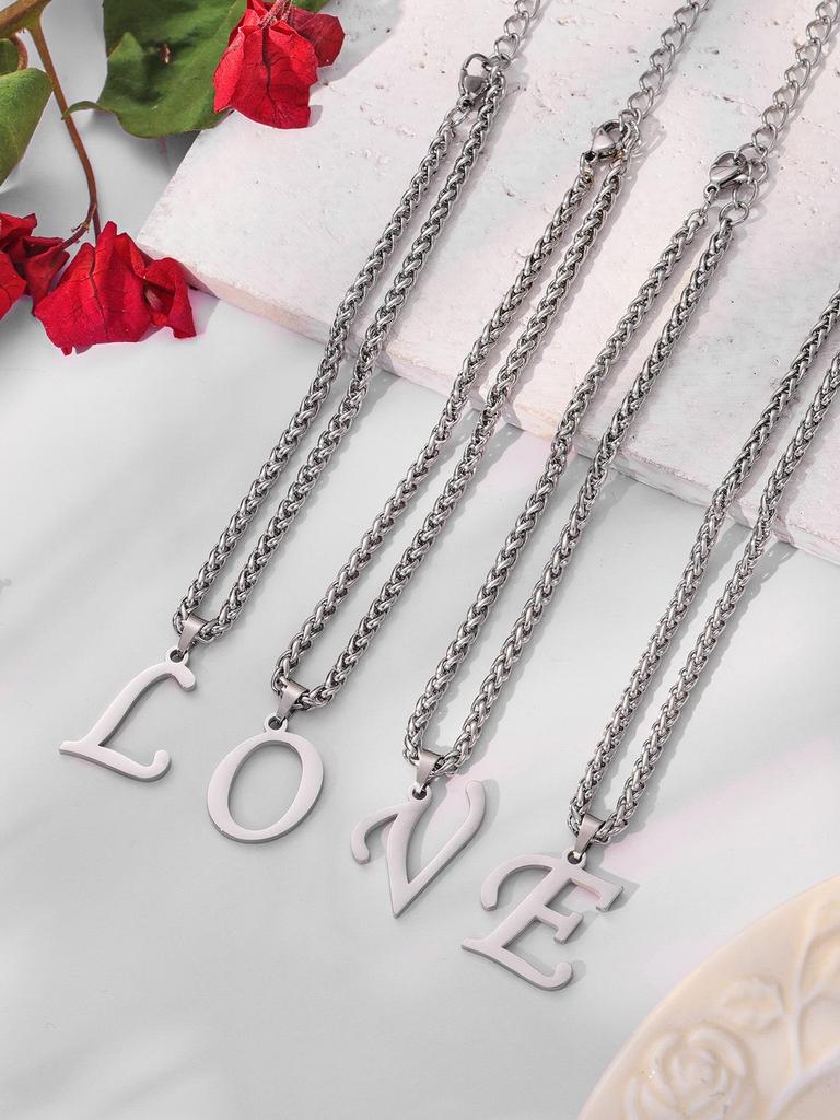 26-Letter Pendant Anklet: Stainless Steel Simple Design Foot Jewelry