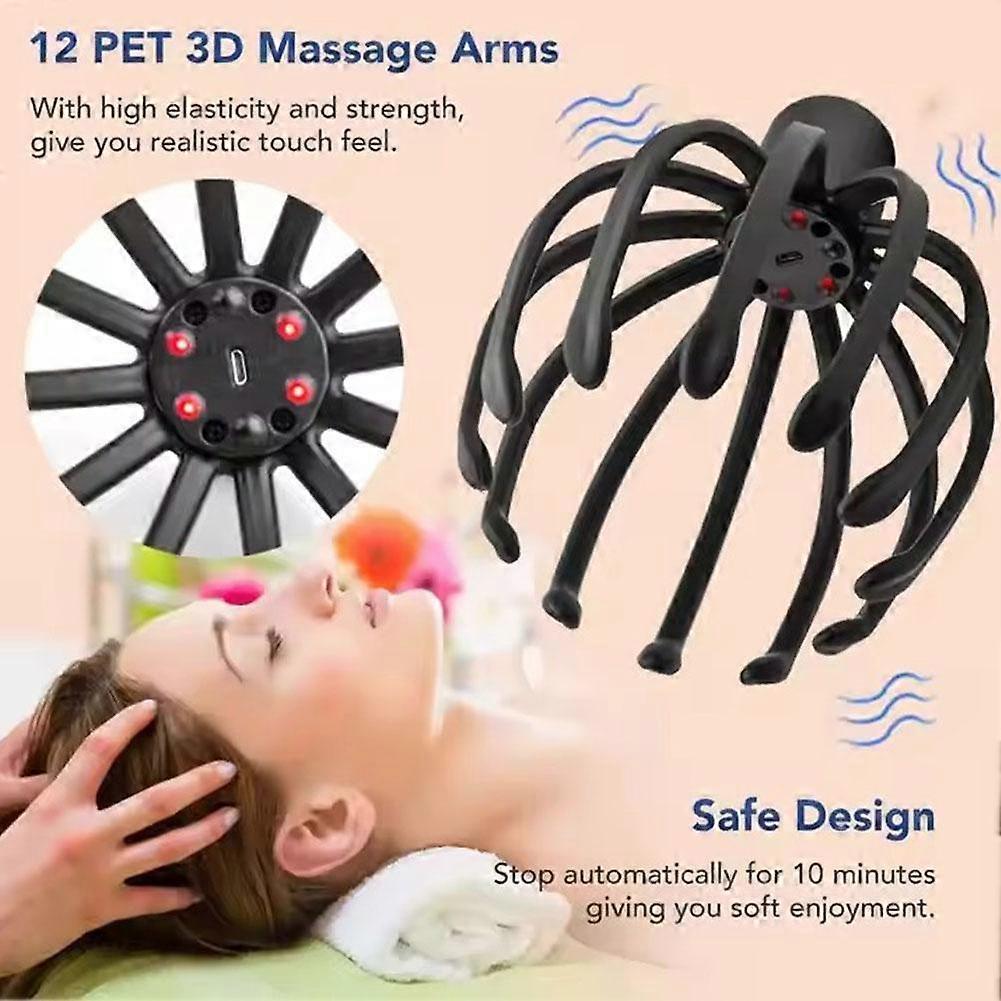 Electric Vibration Head Massager LED Relaxing Vibration Scalp Massage Relax
