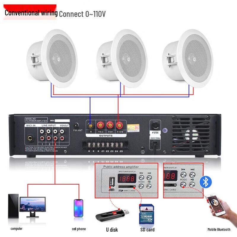 Lingsheng Ceiling Speaker CN plug (adapter included)