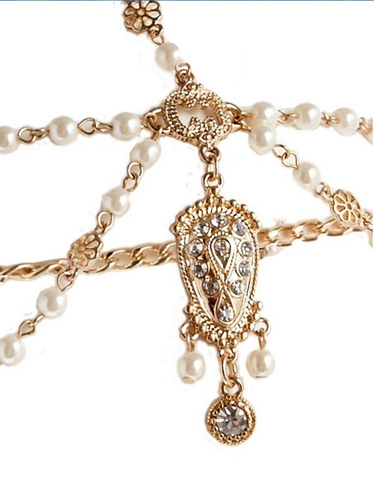 Hair decoration hair band head dress headbands fashion indian boho white/red beaded head piece women head chain hair jewelry