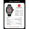Luxury Watch Men Wrist Watches Tonneau Multifunction Graffiti Dial Auto Date Waterproof Sports Casual Clock Men Quartz Watches