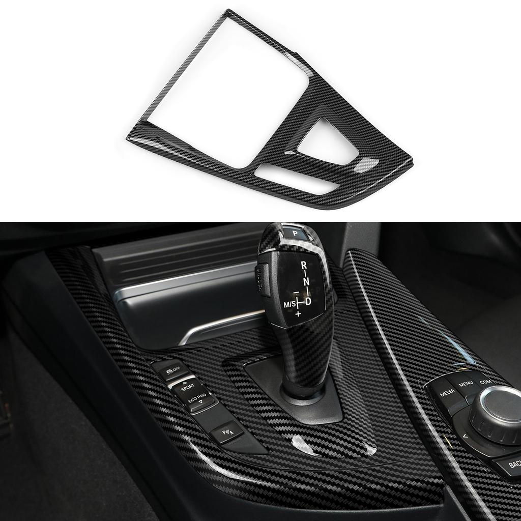 For BMW 3 4 Series F30 F31 F32 F33 F34 F36 (2012-2018) Car Center Console Gear Shift Cover Panel, Carbon Fiber ABS Trim Sticker