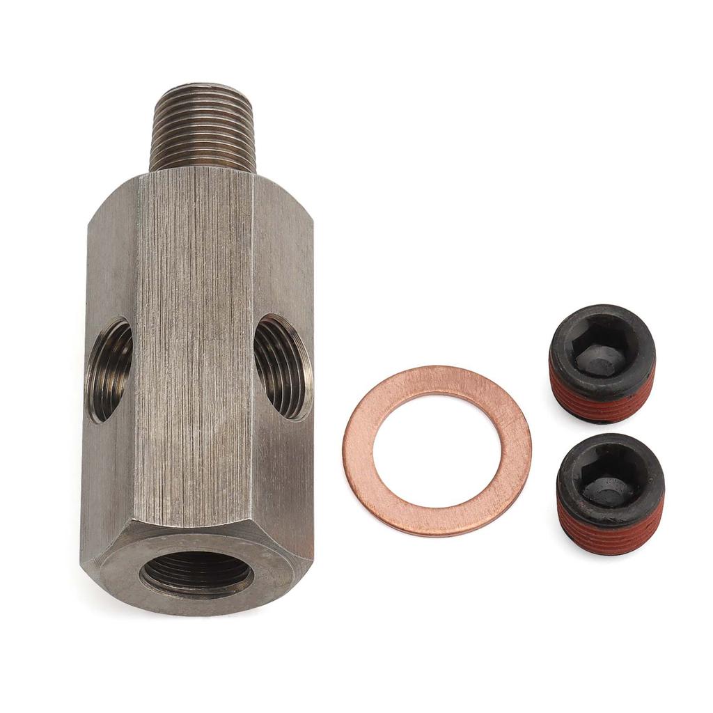 Stainless Steel 1/8'' NPT Oil Pressure Sensor Sendor Tee Adapter to 1/8 NPT Gauge T-Piece Car Accessories