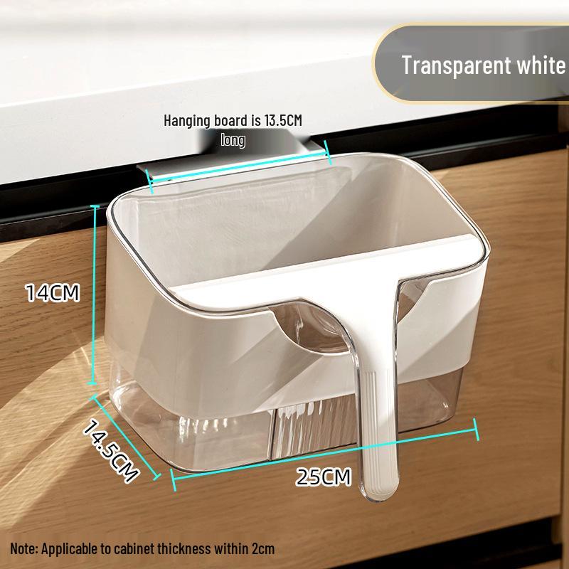 Wall-Mounted Kitchen Trash Can with Scraper - Cabinet Door Hanging Design