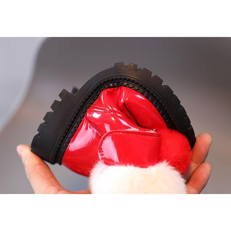 Koreanischer Winter neue Kinderschneestiefel süße runde Zehenpartie Mädchen Kurzstiefel Samt warm Kinder Baumwollstiefel