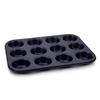 Non-Stick 12 Hole Muffin Tin | Carbon Steel | Dark Blue | Baking Tins/Yorkshire Puddings/Mini Cake/Small Cakes