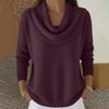 Women's Casual Long Sleeve Pullover Sweater Soft Knitwear with Cowl Neck for Everyday Wear Lightweight Comfortable Fit
