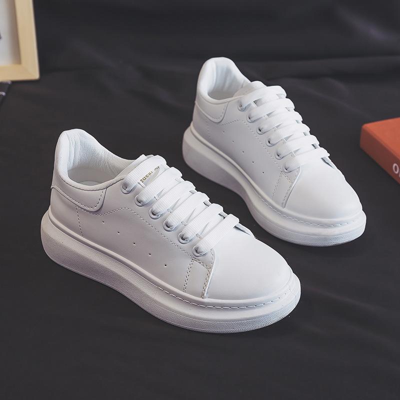 White Shoes Versatile, Student Thick Soled Women's Shoes, Couple Style Board Shoes, Sports and Casual Shoes