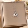Charm Trendy Full Zircon Starfish Pearl Pendant Necklace for Women Luxury Gold Color Stainless Steel Summer Beach Collar Jewelry