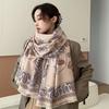 Imitation Cashmere Printed Scarf Bird Large Shawl Simple Cashmere Tassel Scarves  Male