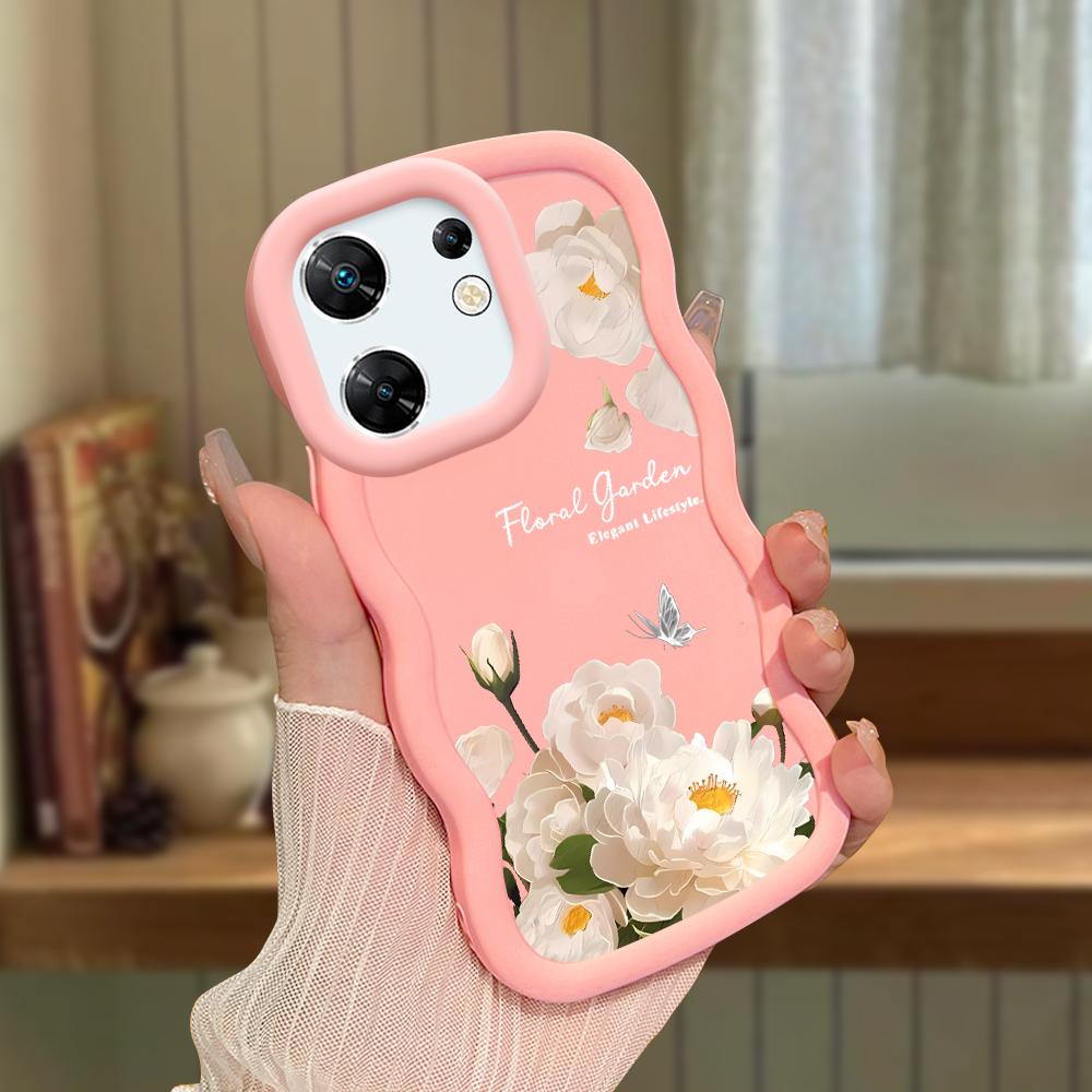 Big Wave Edge Soft Silicone Material Macaron Phone Case Shockproof Protective Rubber Casing for OPPO Reno Realme Infinix Tecno