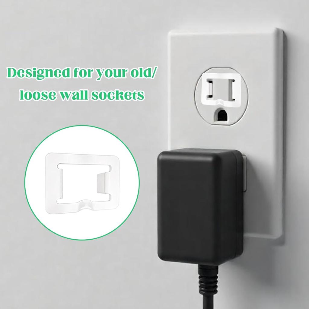 TIESOME 20 Pcs 2 Prong Loose Outlet Fix Plug, Plastic Socket Outlet Tightener Insert Ensure Secure Connection for Power Plug Tiny Plugs For Loose