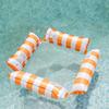 Inflatable Floating Lounger Chair, Foldable Backrest Striped Water Hammock for Adults, Portable Swimming Pool Beach Lounge Bed
