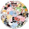 50Pcs Anime Cute Cartoon Japanese Fortune Cat Kawaii Objects Stickers Diy Scrapbook Laptop Motorcycle Decal Graffiti Sticker