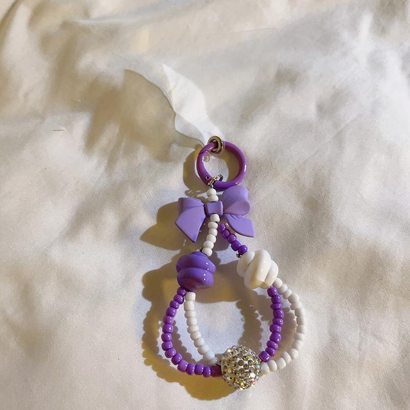 Trendy Beads Phone Chain Multicolor Cellphone Strap Lanyard Women Girls Anti-lost Mobile Phone Chain Wrist Hanging Rope Keychain