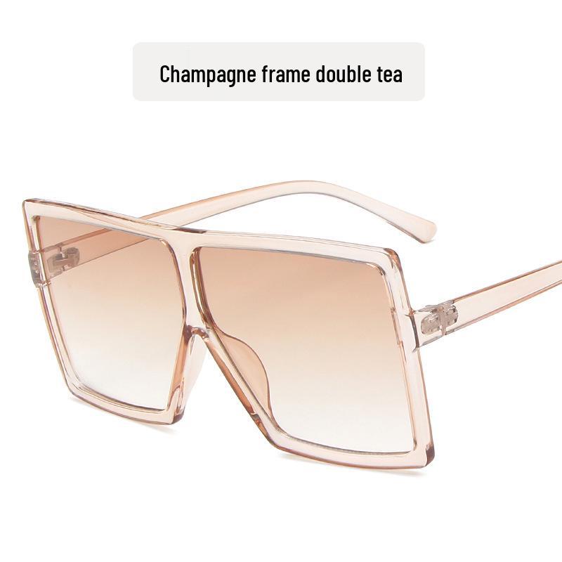 Stylowe Damskie Okulary Przeciwsłoneczne w Kwadratowej Oprawce z Metalowymi Zawiasami - Modny Europejski i Amerykański Design