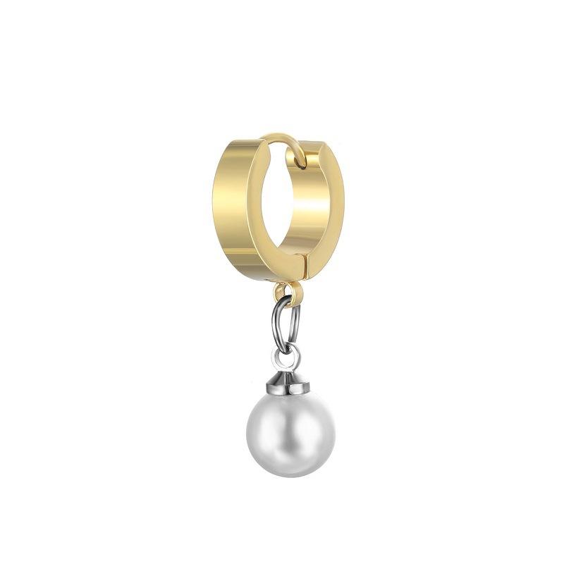 

Женские серьги-кольца Grace с жемчугом из нержавеющей стали, элегантные свадебные украшения, эффектные кулоны, подарки, круглые серьги с белым жемчугом