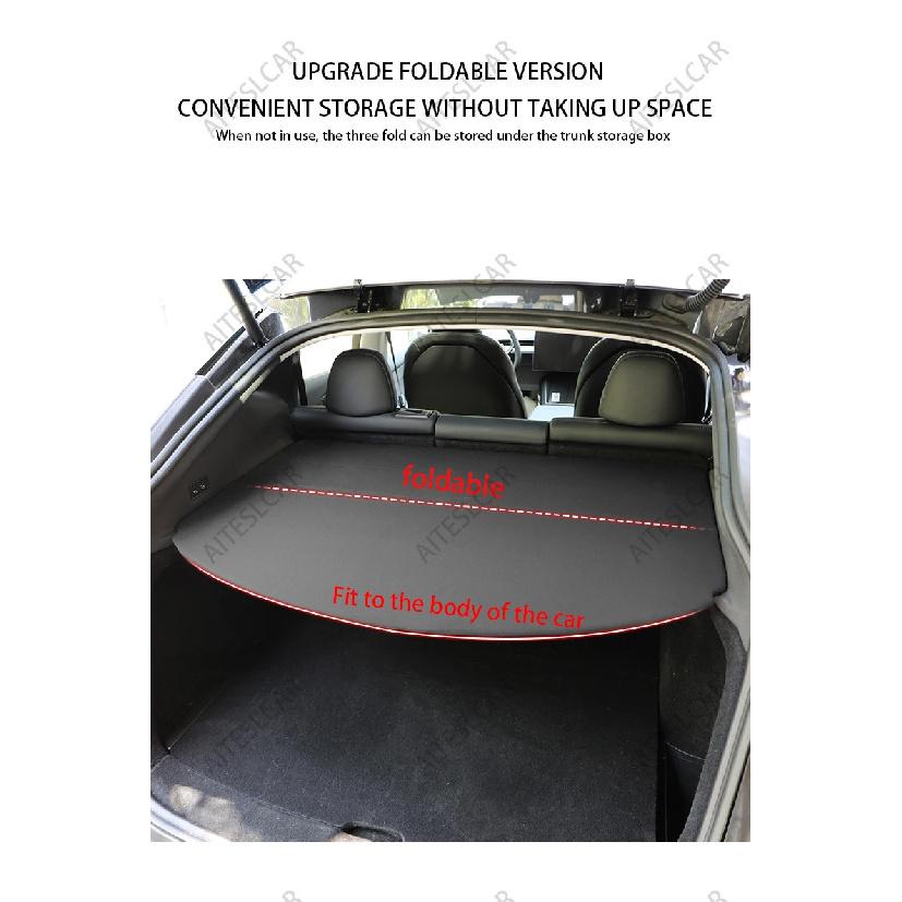 Trunk Cargo Cover For Tesla Model Y Juniper 2025 Curtain Rear Luggage Carrier Retractable Partition Baffle Plate Extra Storage
