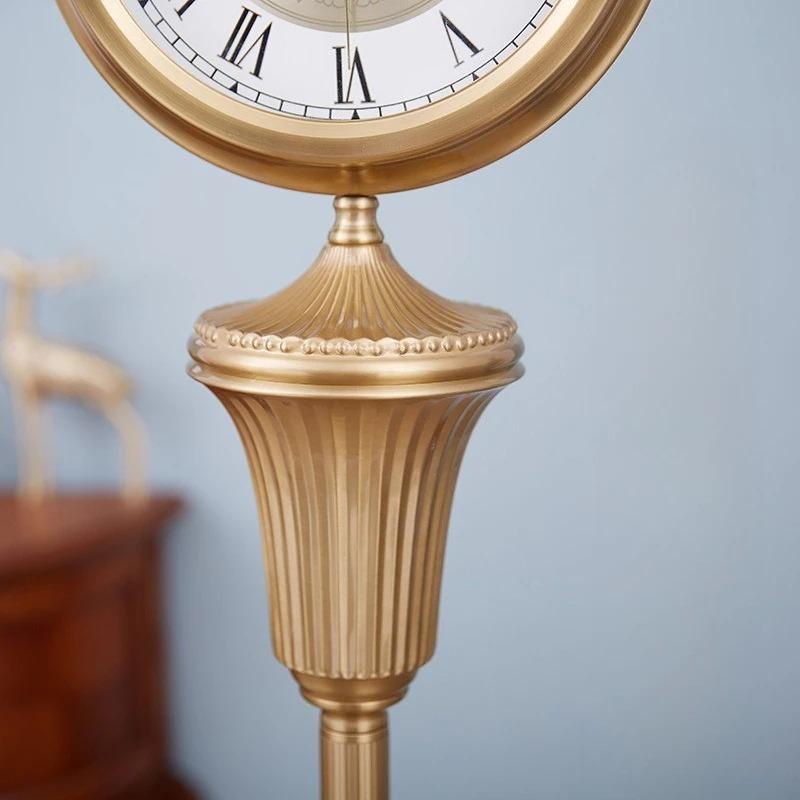 Antique Style Floor Clock Luxury Silent Standing Clocks Retro European Desk Clock for Living Room Decoration and Accessories