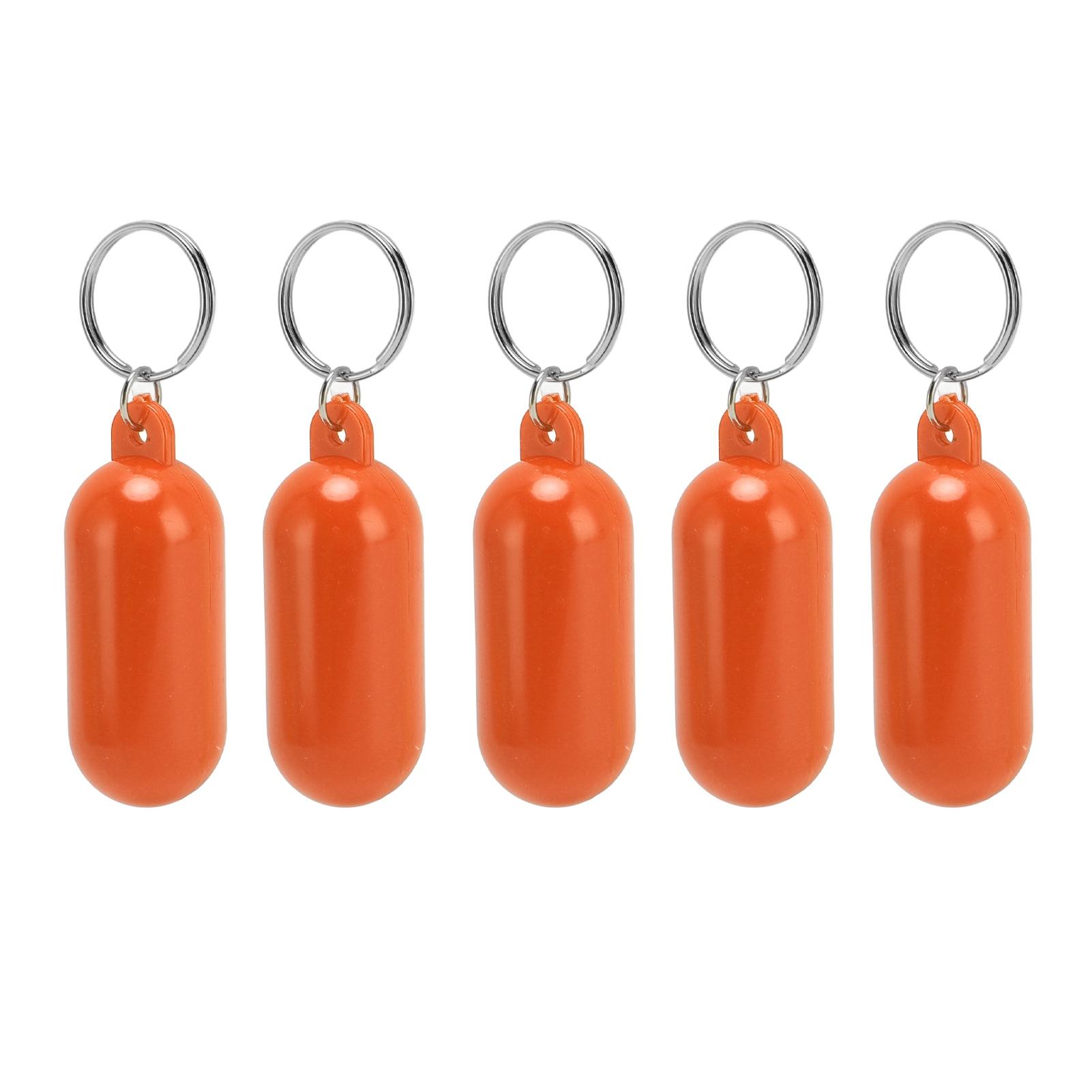 

5Pcs Plastic Key Float Floats Keychain Floating Key Chain for Swimming Beach Outings Water Sports Orange оранжевый