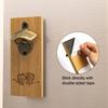 Bamboo Magnetic Bottle Opener, Wall Mount Beer Cap Catcher with Strong Magnet, Rustic Wood Fridge Opener for Home Bar