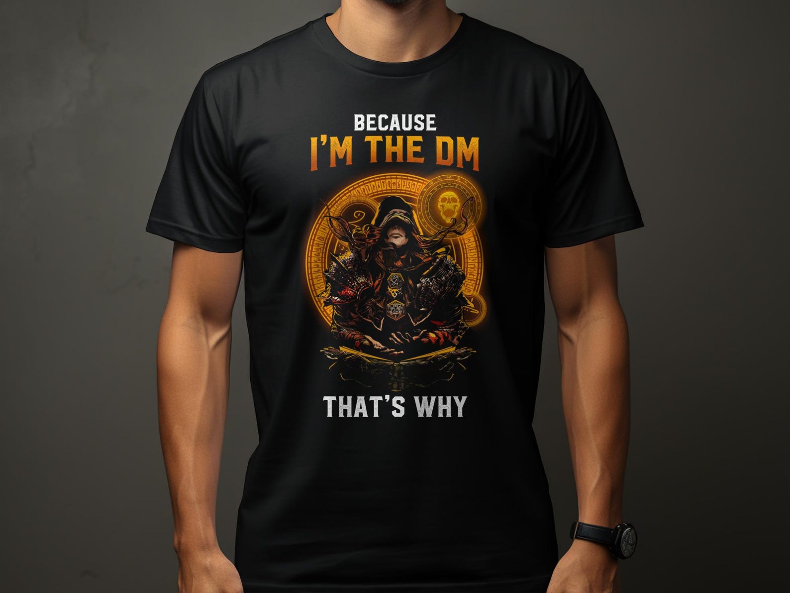 RPG Gamer T-Shirt, I m The DM, Roleplaying Tabletop Gaming Shirt, Dungeons, Dice Game Fan Gift, Fantasy RPG Tee, Gamer Apparel S