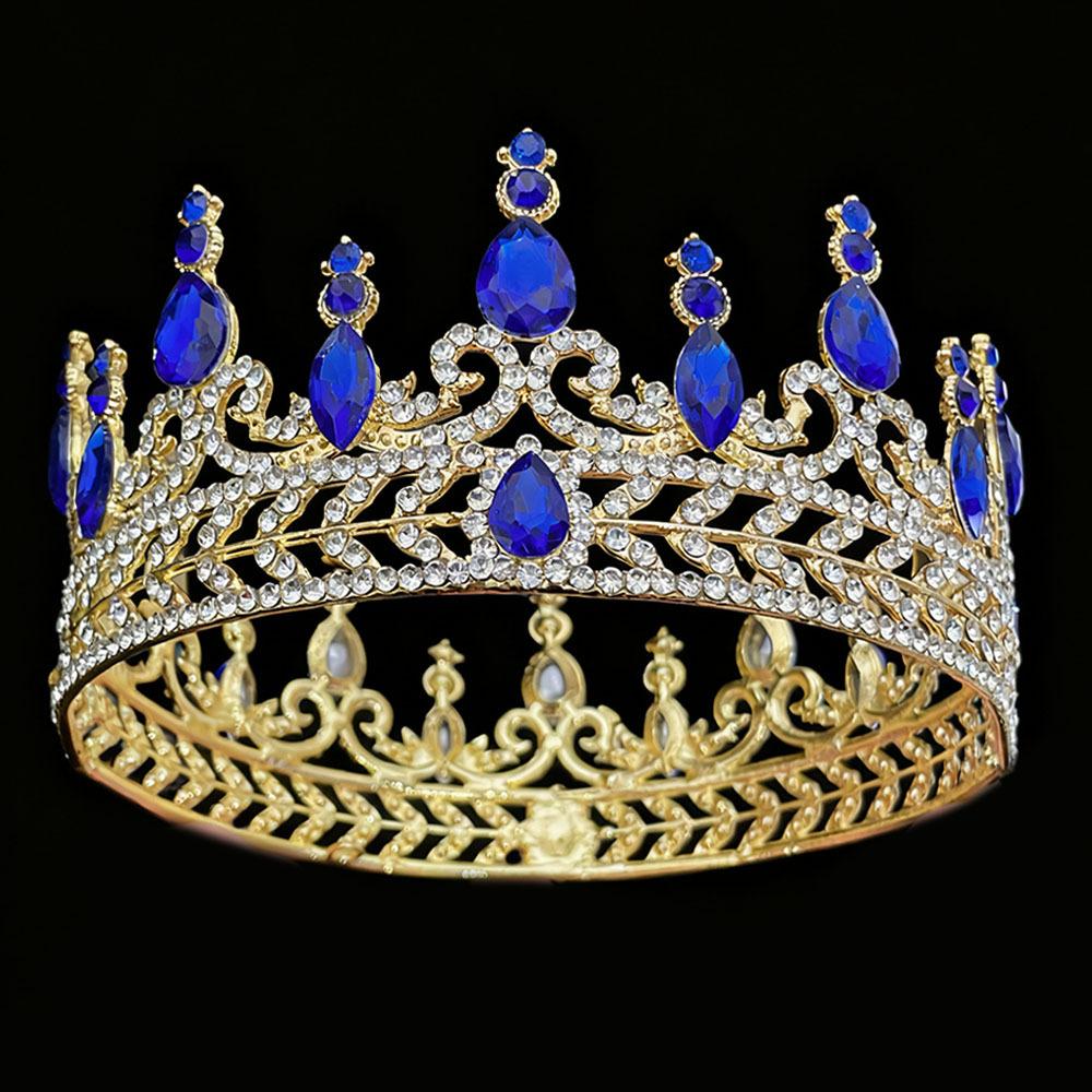 

New Baroque Round Bridal Crown European Rhinestone Bridal Wedding Headwear Wedding Dress Accessories Hair Accessories