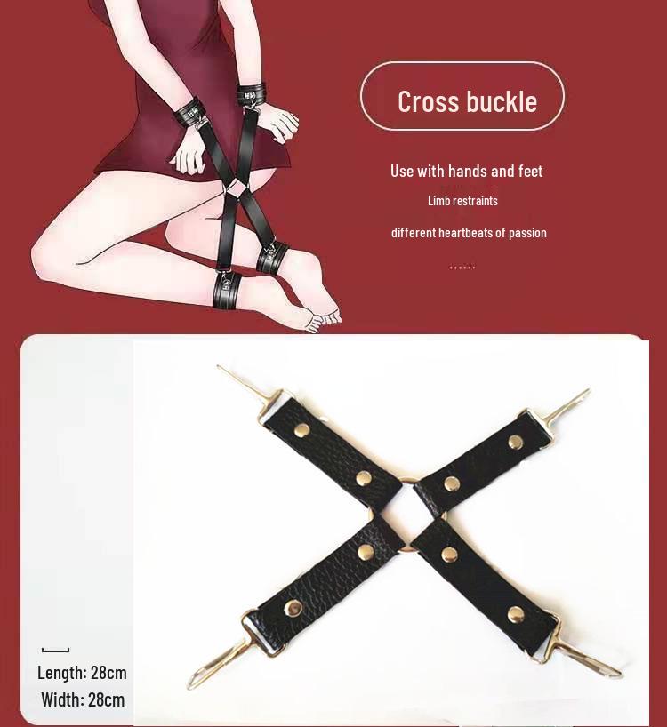 Flirty Bondage Set: Leather Handcuffs, Whip, Collar & Nipple Clamps