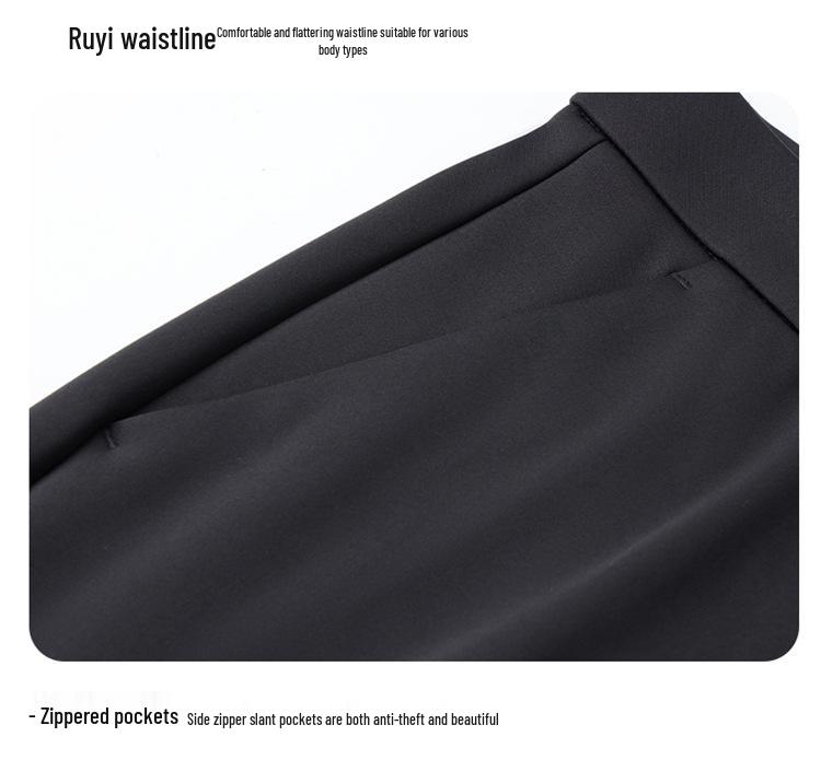 Men's High-Quality Mulberry Silk Business Casual Pants – Non-Iron, Elastic, Straight Leg for Spring/Summer