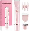 Rechargeable Women's Dual-Headed Underarm Shaver and Trimmer with Digital Display