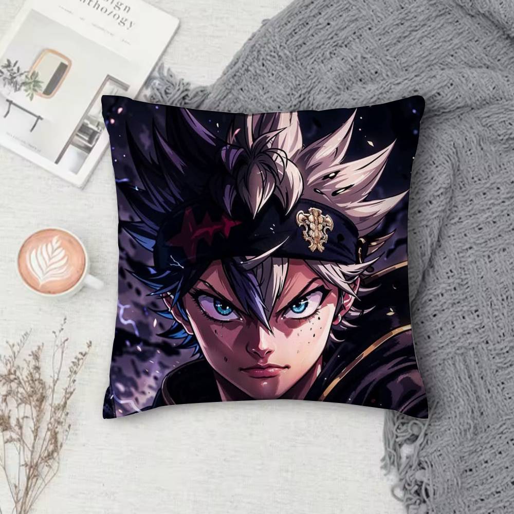 BBlack Clover Doublesided Printed Square Decorative Cushion Cover for Sofa Living Room Home Decor