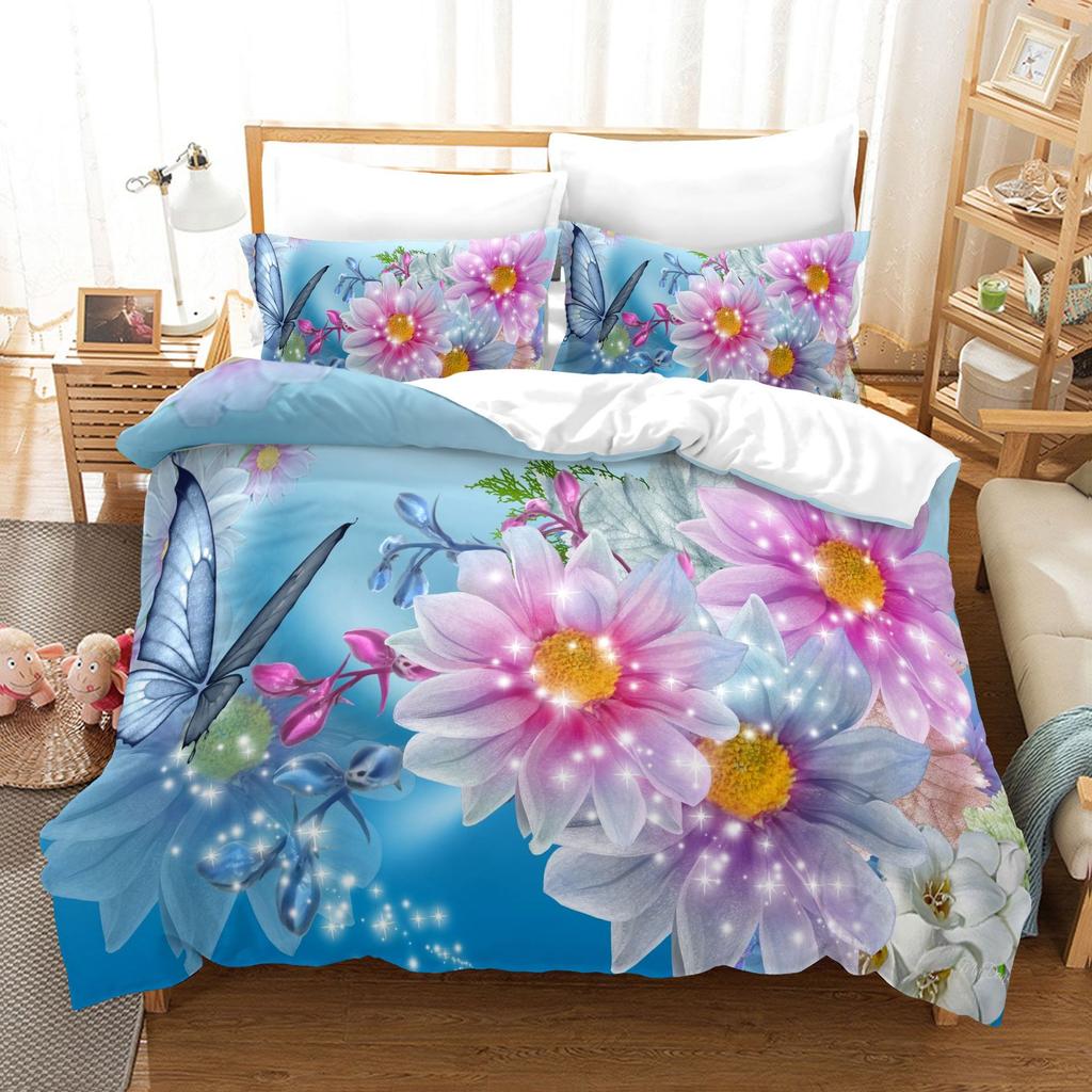 Butterfly 3D Digital Printing Kit Quilt Set Three-Piece Set