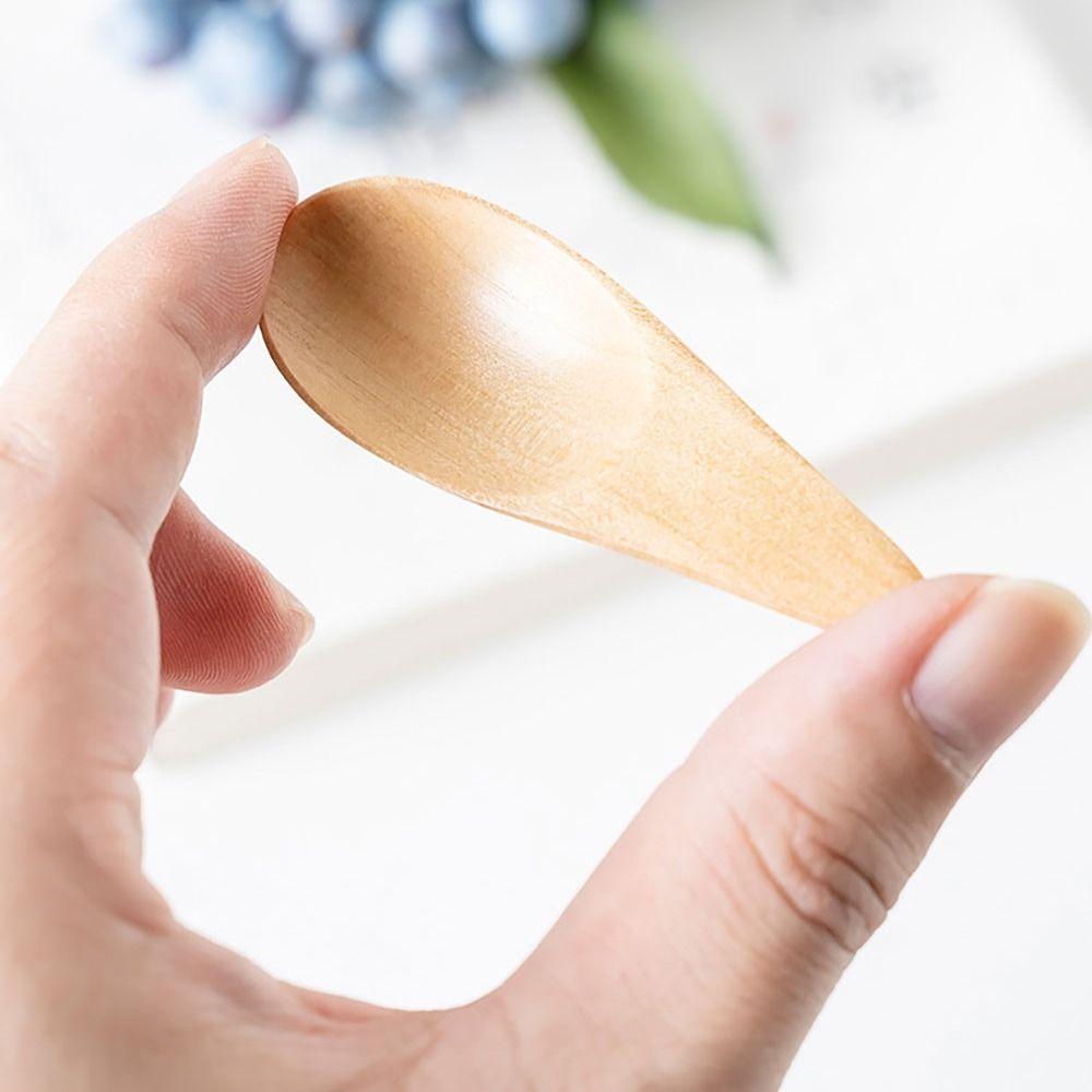 

1/6pcs Dainty Solid Wood Mini Wooden Spoons Natural Color 2.76*0.98 Inch Small Salt Spoon Condiment Scoop Kitchen