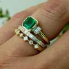 Legierung Cubic Zirkonia und Smaragd Edelstein Ring Set