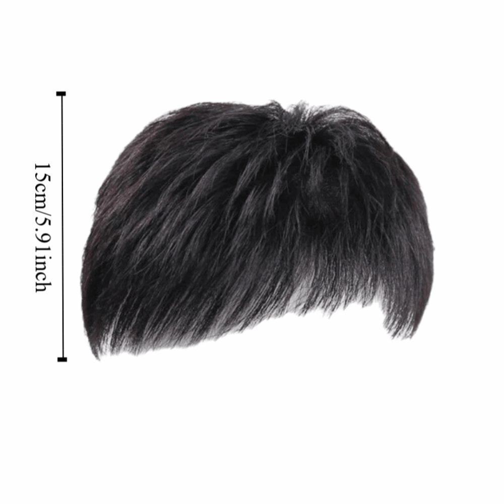 Invisible Head Top Replacement Blocks Clip In Hair Toppers Wigs with Bangs for Baldness