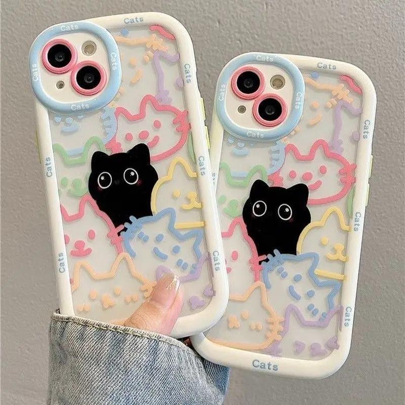 Cut Colorful Cat Butterfly Animal Phone Case For Infinix Hot 50 40 30i 20 Note 30 40 Pro Smart 9 8 7 Tecno Spark 10 Pro Cover