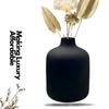 Metal Flower Vase for Home Decor and Living Room Vintage Decor Antique Decor and Vase for Home Décor |Textured Black (Medium)