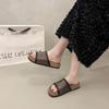 Fashion Shoes Women Slippers Summer Platform Pantofle Fretwork Heels Slides Soft 2025 Flat Round Toe Slippers Women Summer Female Shoes