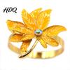 Metal Napkin Ring 5Pcs Rings Maple Leaf Design Holders Waterproof Rhinestone Anti-Oxidation