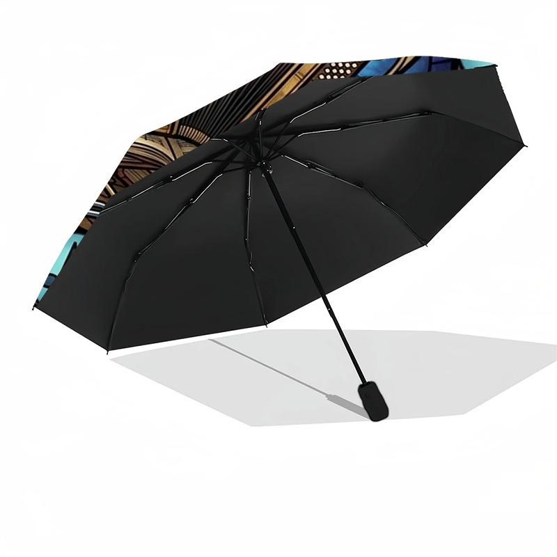 Musicians Legacy pattern umbrella, portable and foldable design, 8 ribs, a casual accessory for Halloween, Christmas, and birthday gifts.
