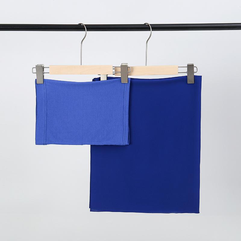 2pc/set Instant Chiffon Hijab Undercap Basic Stretchy Pullover Headscarf Outdoor Thin Breathable Sunscreen Head Wrap