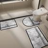 Luxury Bathroom Three-piece U-shaped Toilet Large Size Moisture-wicking Floor Mat Non-slip Foot Mat Soft Diatom Mud Mat